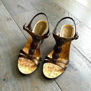 Anne Klein - Bronze Wedge Sandals